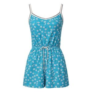 Vintage Y2K 90s Cottagecore Retro Floral Romper Size Medium Whimsical Soft Girl